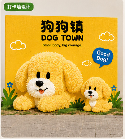 狗狗镇打卡墙设计